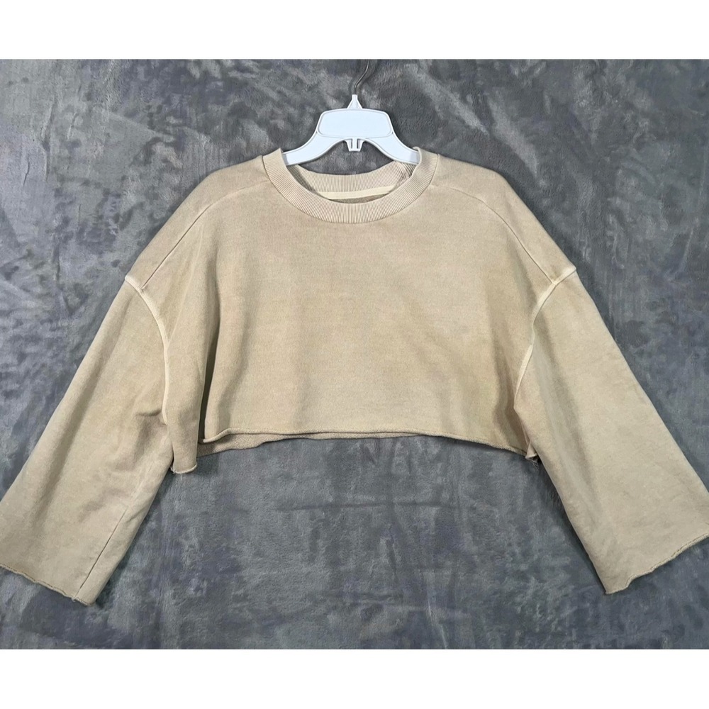 Adidas Yeezy Season 1 Cut Off Sweatshirt Womens XS Cropped Beige Oversized Baggy